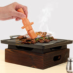Wooden Seat Korean Style Grill Pan Grill Household Smokeless