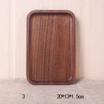 Japanese Style Wooden Black Walnut Rectangular Dinner Plate
