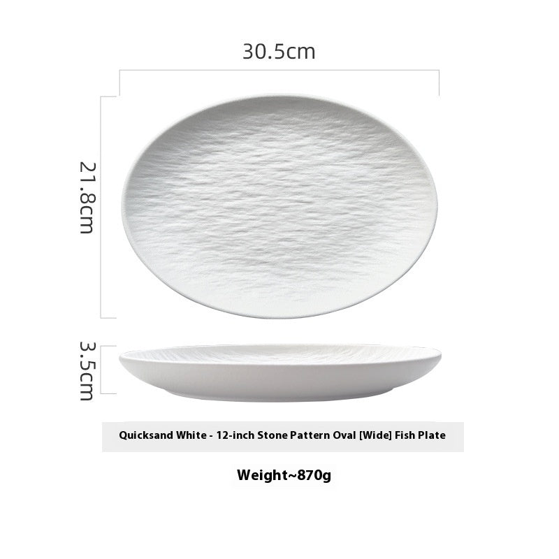 Creative Ceramic Oval Fish Dish Household