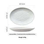 Creative Ceramic Oval Fish Dish Household