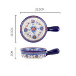 Underglaze Ceramic Cutlery Round Baking Tray