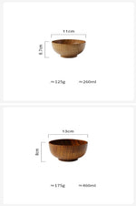 Wooden Bowl Japanese Style Wood Rice Soup Bowl Salad Bowl Food Container Large Small Bowl for Kids Tableware Wooden Utensils