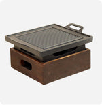 Wooden Seat Korean Style Grill Pan Grill Household Smokeless