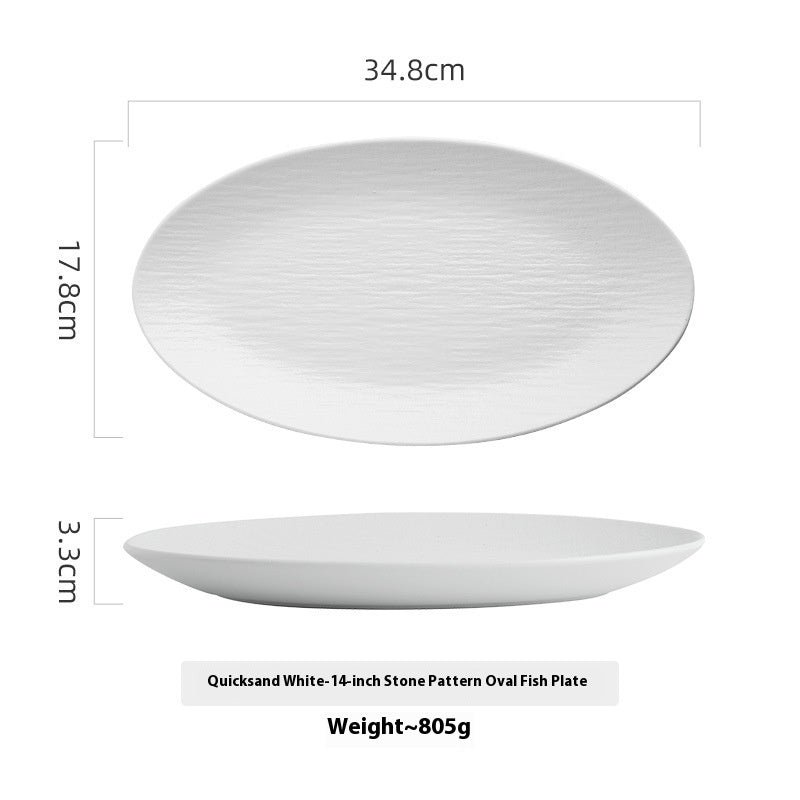 Creative Ceramic Oval Fish Dish Household